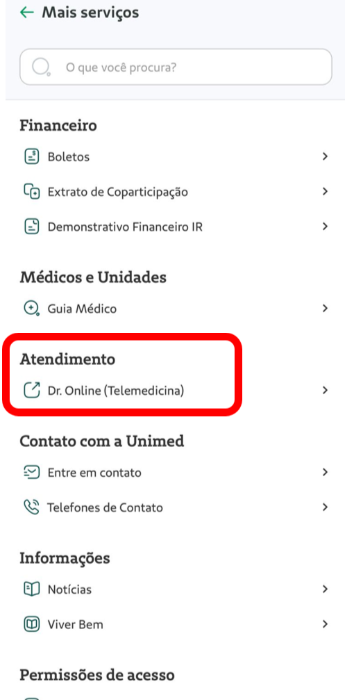 Tela do app Dr. Online — Acesse o Dr. Online (Telemedicina)