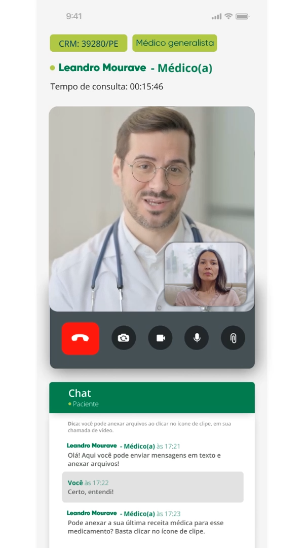 Tela do app Dr. Online — Realize a consulta por vídeo